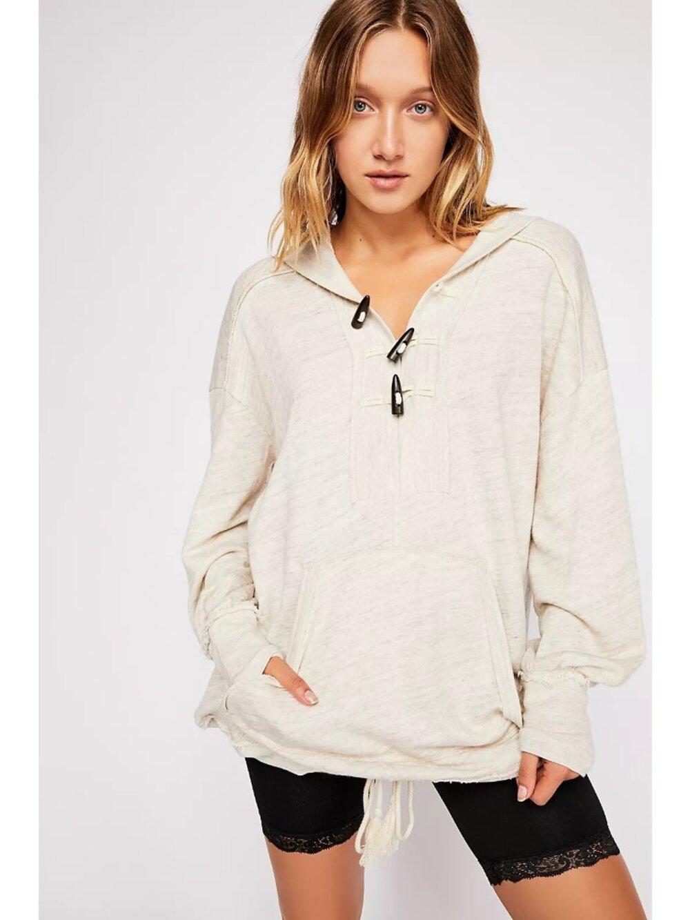Free People Beach Arrival Hoodie With Toggle Closure, M